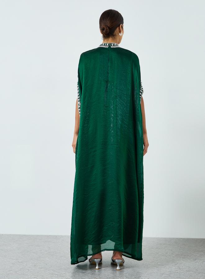 مكسيم كريشن فستان طويل بياقة عالية ومزين للنساء - Image 4